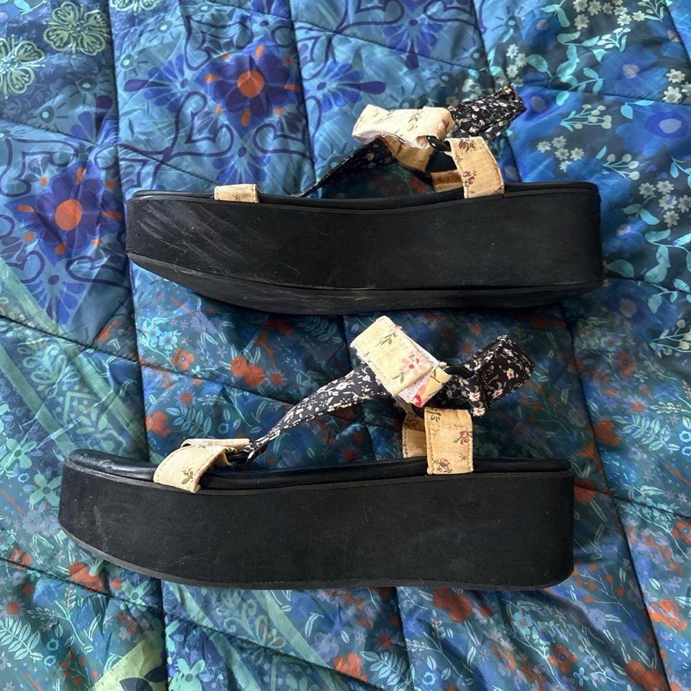 Platform Patchwork Sandals - image 3